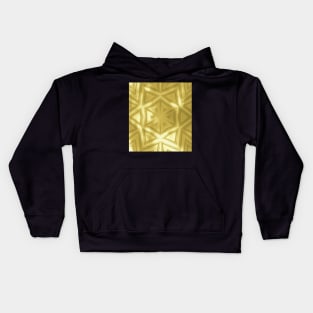 Elegant gold striped kaleidoscope with bokeh Kids Hoodie